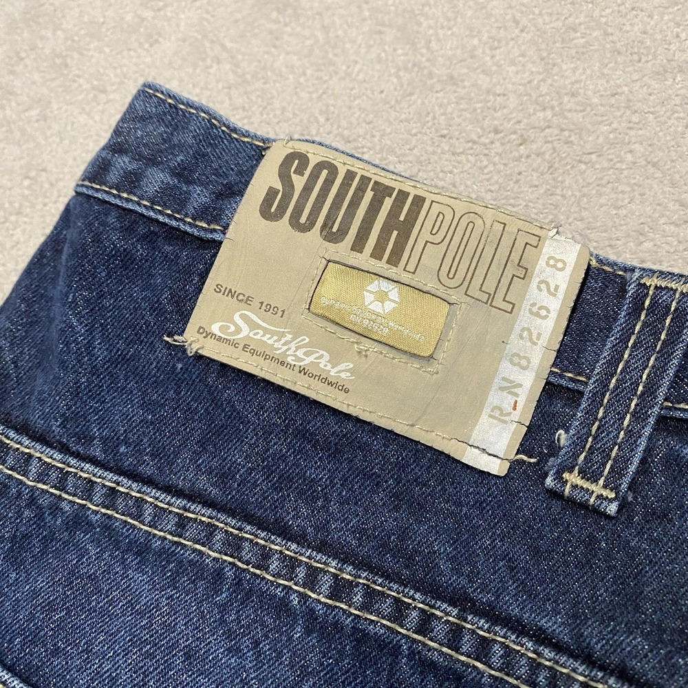 South Pole Jeans Mens 32x32 Blue Baggy Denim Y2K Skate‎ Grunge - Picture 2 of 11